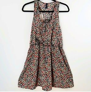Final Touch Sleeveless Floral Mini Blouson Dress Romantic Size Medium USA Made